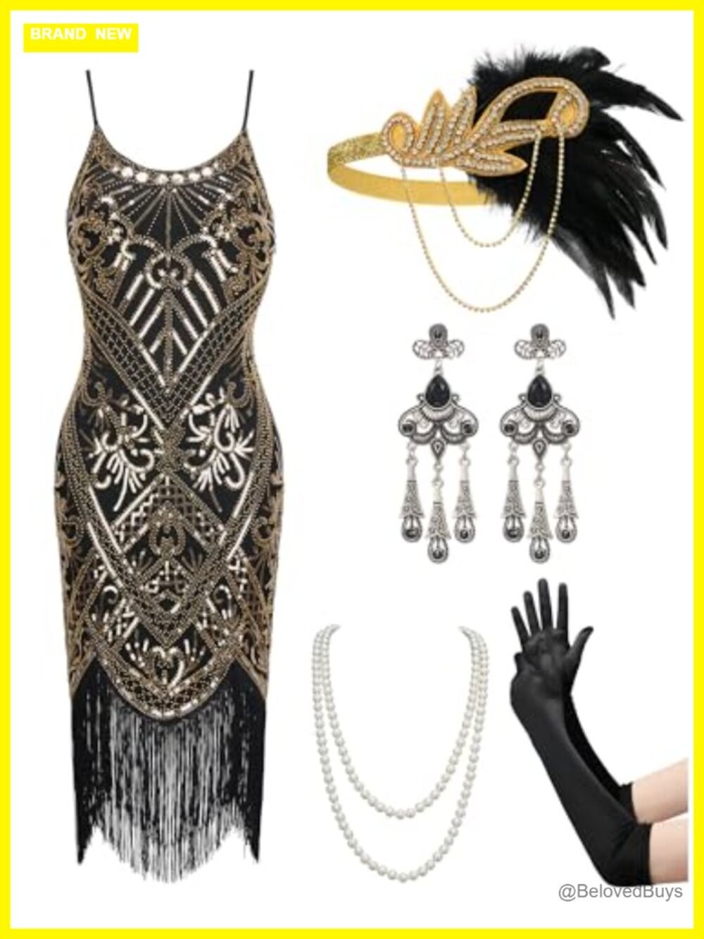 Flapper Dress 1920s Sequin Fringe Cocktail Dress Roaring 20s